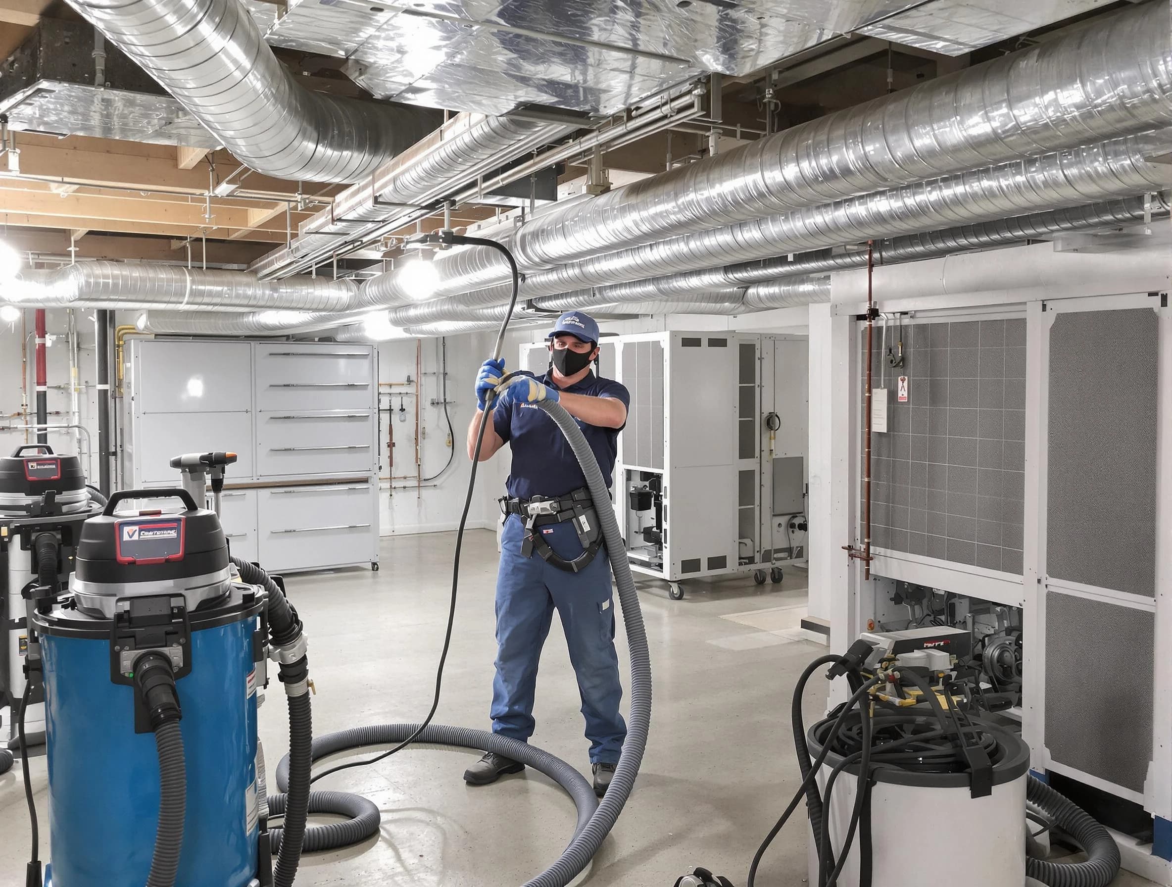Gold Canyon Air Duct Cleaning specialist performing thorough central air duct cleaning for improved system efficiency in Gold Canyon