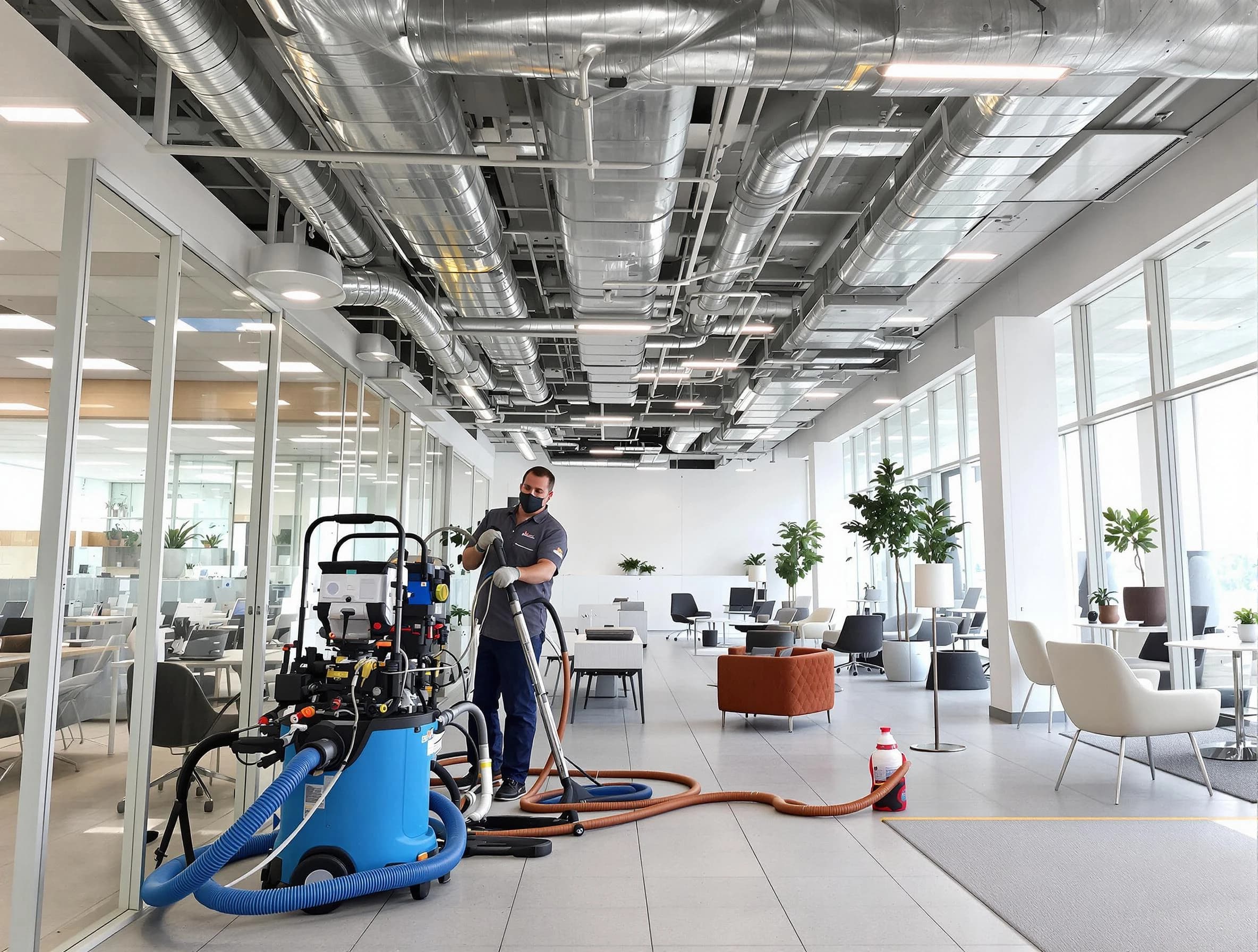 Gold Canyon Air Duct Cleaning team conducting comprehensive commercial duct cleaning at a business location in Gold Canyon