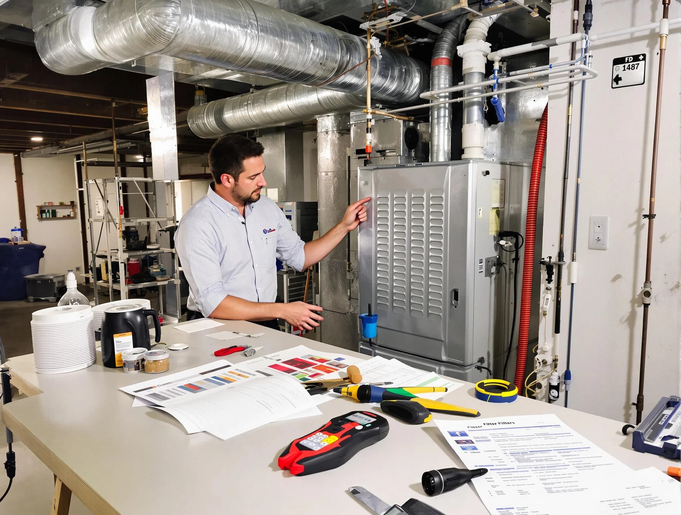 Gold Canyon Air Duct Cleaning inspector conducting detailed filter system evaluation using professional diagnostic tools in Gold Canyon