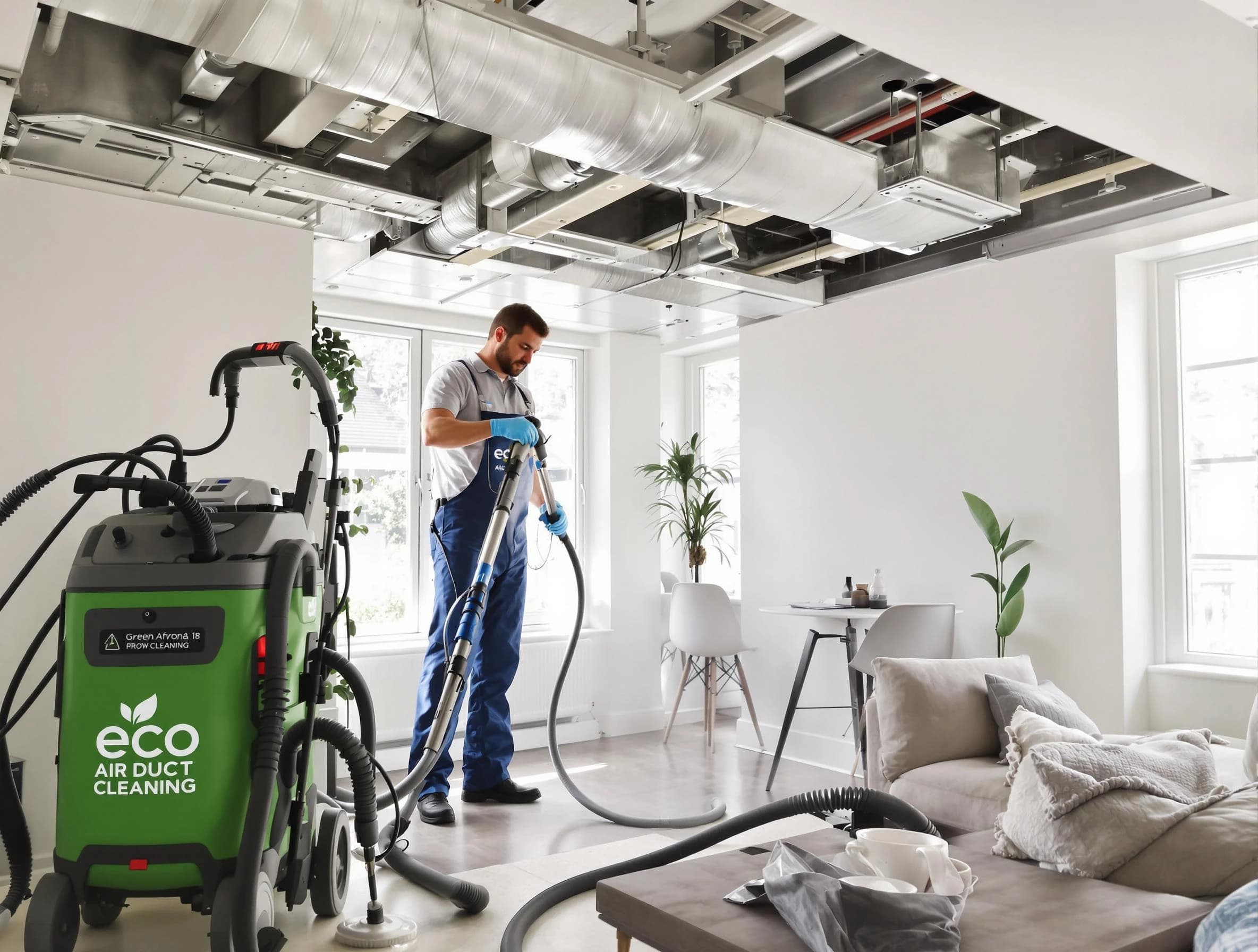 Gold Canyon Air Duct Cleaning technician performing eco-friendly duct cleaning using sustainable methods in Gold Canyon