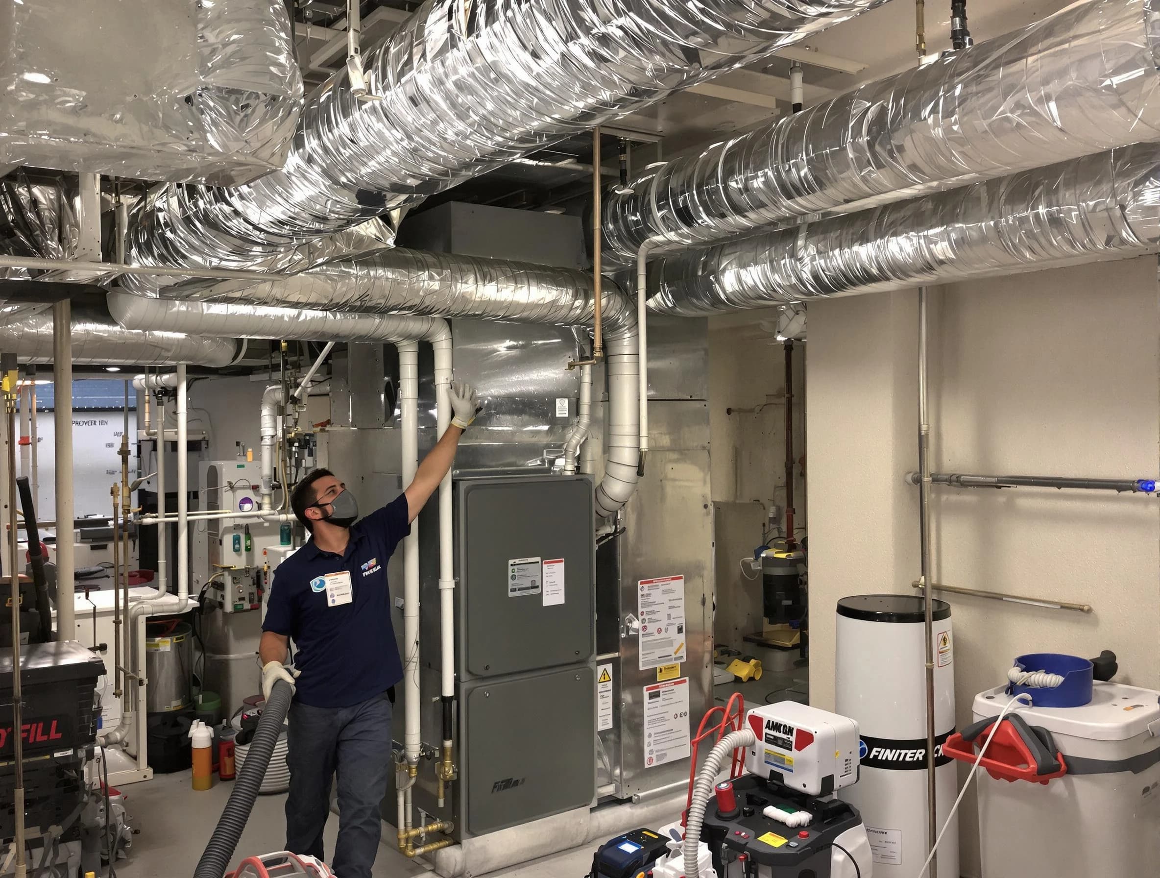 Gold Canyon Air Duct Cleaning specialist performing thorough furnace duct cleaning in a Gold Canyon residence