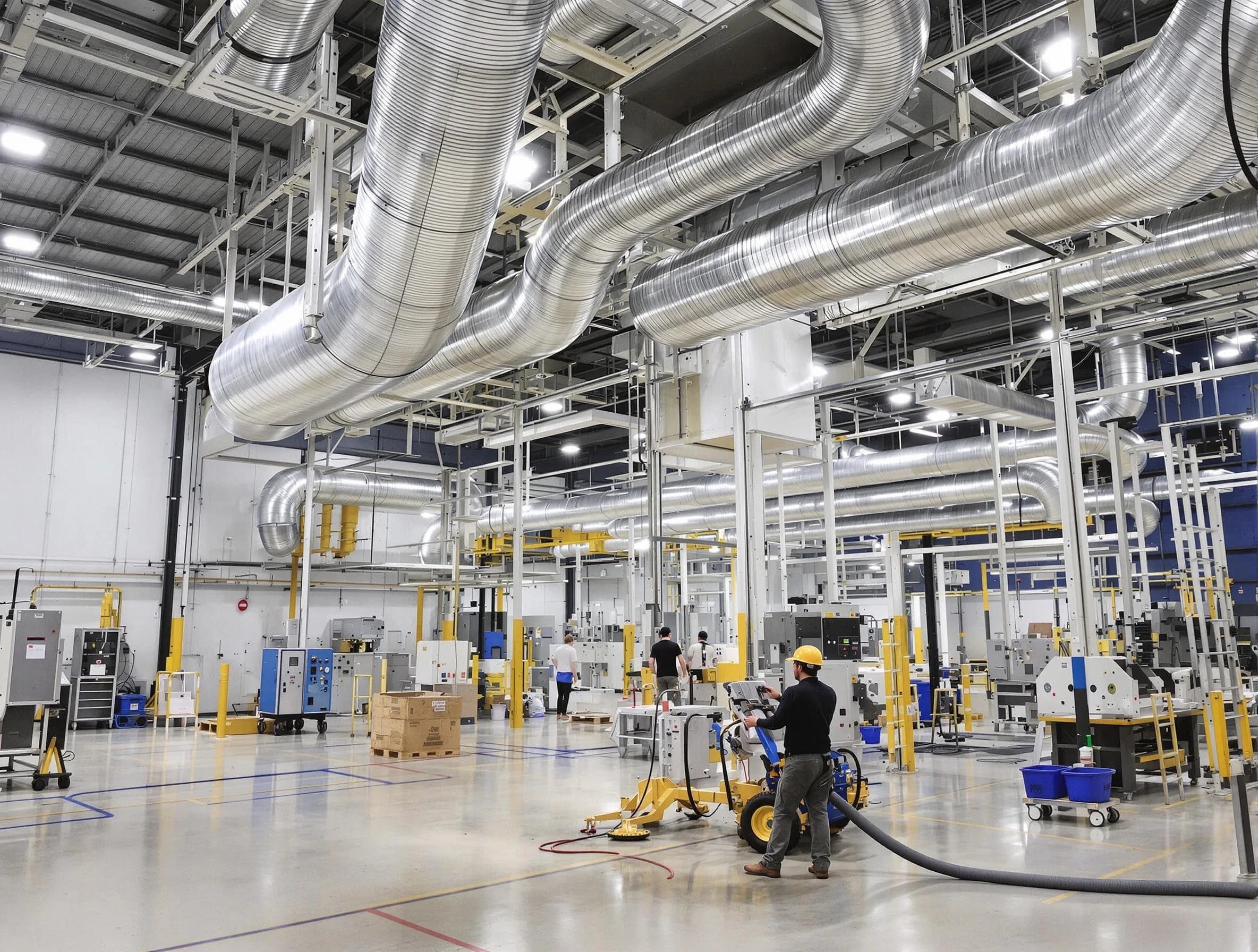 Gold Canyon Air Duct Cleaning team performing comprehensive industrial duct cleaning at a large facility in Gold Canyon
