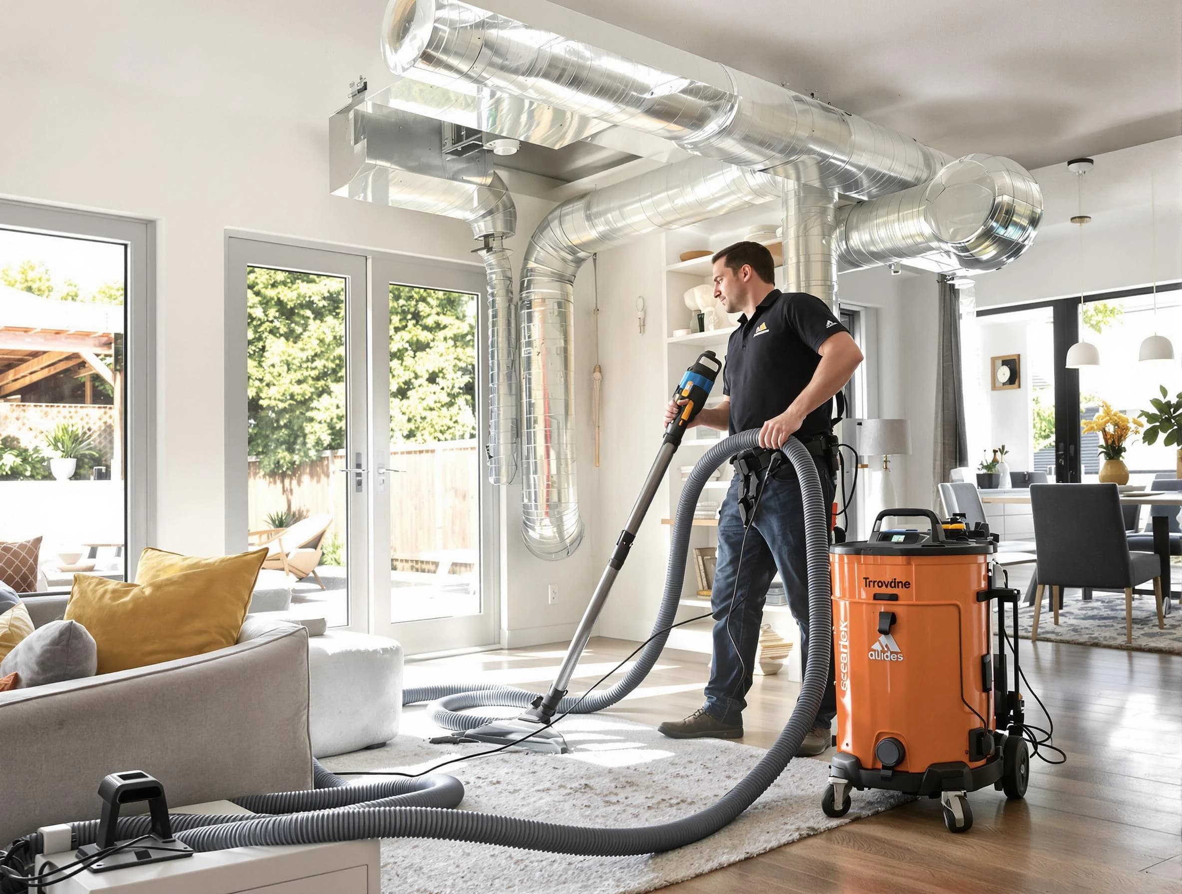 Gold Canyon Air Duct Cleaning specialist performing thorough residential duct cleaning using advanced equipment in Gold Canyon