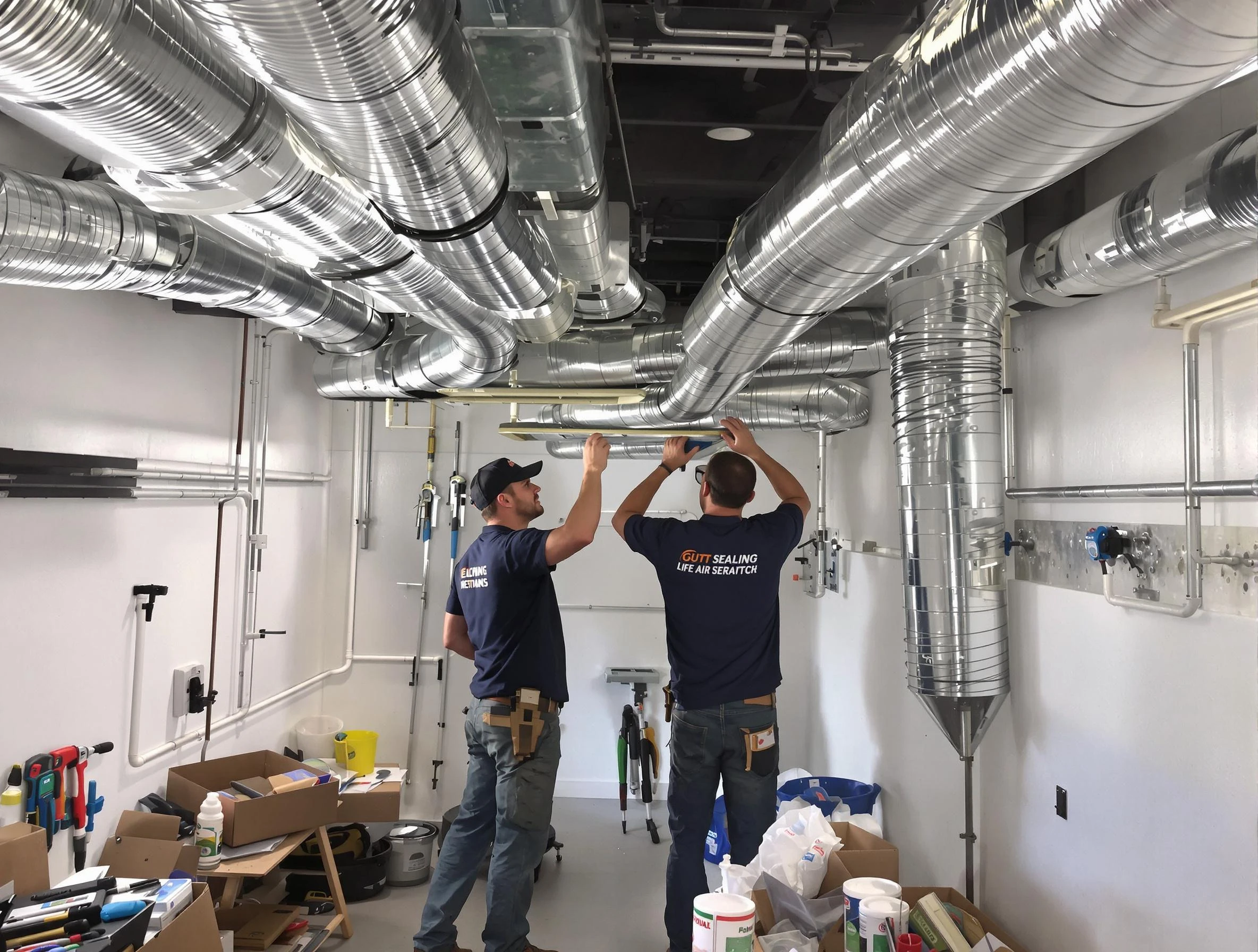 Gold Canyon Air Duct Cleaning technician applying professional duct sealing solutions in Gold Canyon