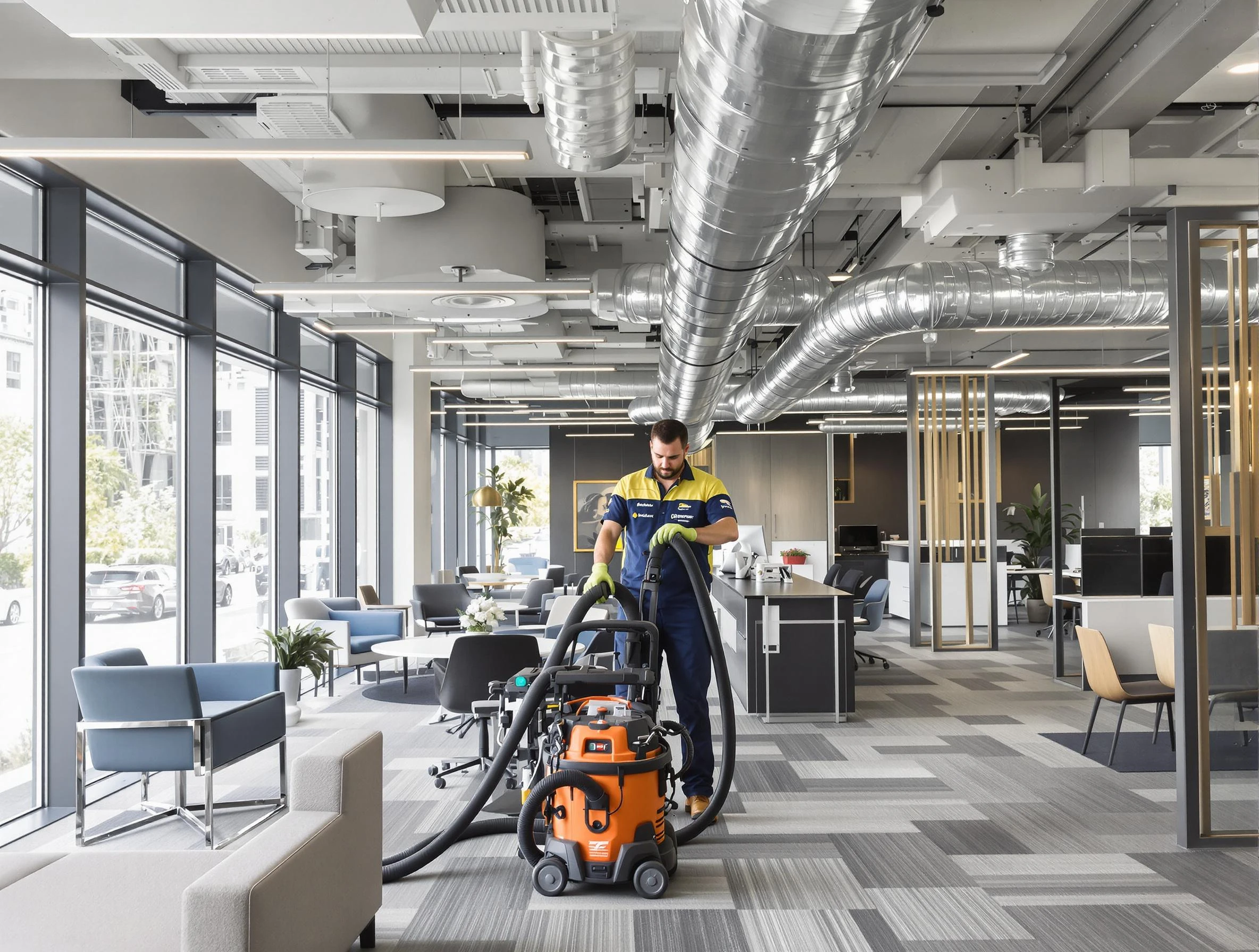 Gold Canyon Air Duct Cleaning team performing thorough commercial duct cleaning at a Gold Canyon business center